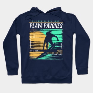 Retro Surfing Playa Pavones, Costa Rica // Vintage Surfer Beach // Surfer's Paradise Hoodie